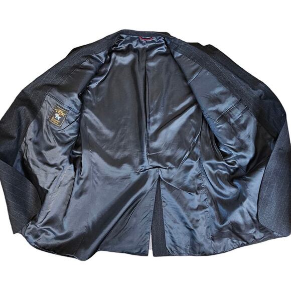 VTG Hart Schaffner Marx Wool Jacket Blazer Mens 46R Suit USA Fratelli Moda Tie - Picture 10 of 16